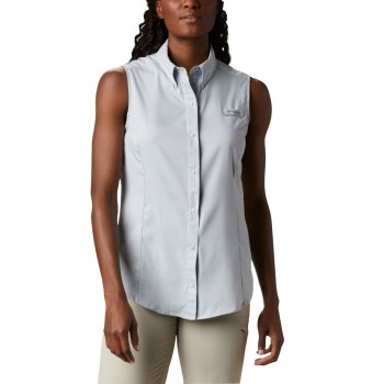 Columbia PFG Tamiami Sleeveless, Camisa Grises Para Mujer | 973540-KCV